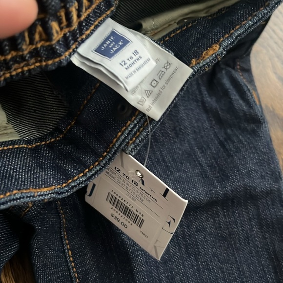 Janie and Jack 12-18 Month 12-18M dark blue jeans new nwt - Picture 3 of 5